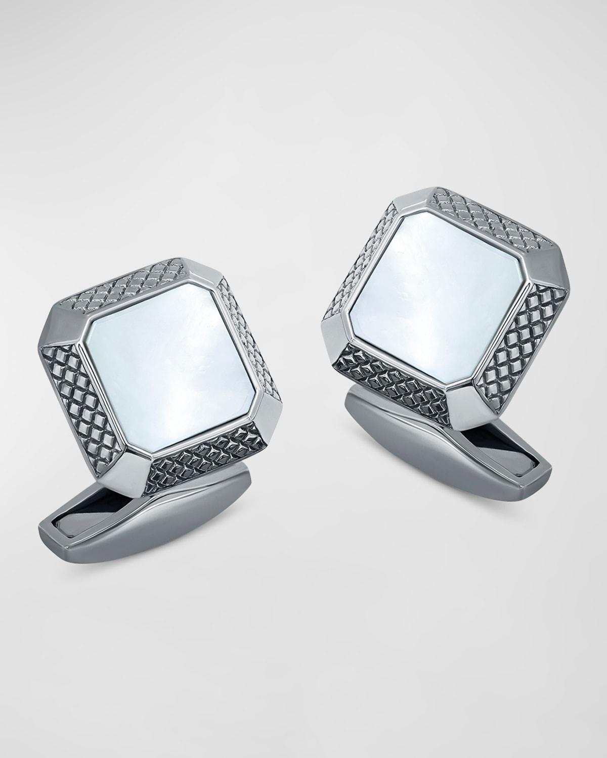 Tateossian Men's Sterling Silver Mother-of-Pearl Cufflinks Product Image