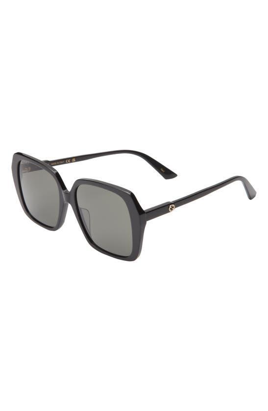 56mm Oversize Square Sunglasses In Black Black Grey Product Image