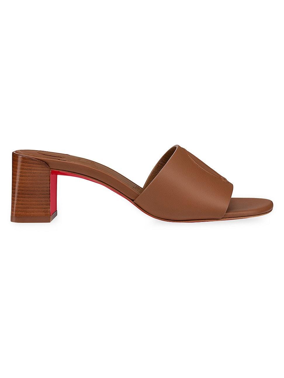 Leather Logo Red Sole Mule Sandals Product Image