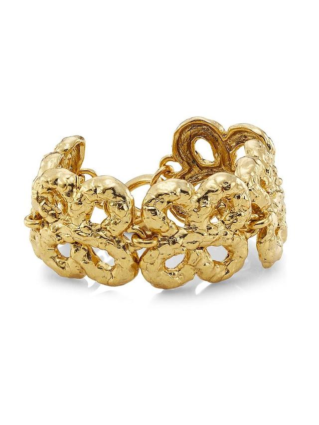 Womens 22K Goldplated Clover Bracelet Product Image