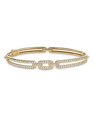 Womens Stax 18K Yellow Gold & Pav Diamond Clasp Link Bracelet Product Image