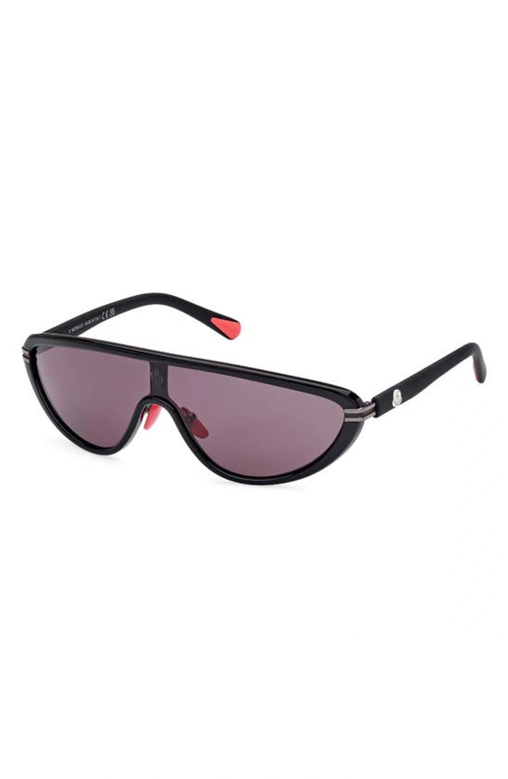 MONCLER Vitesse Two-tone Acetate Shield Sunglasses In Black Product Image