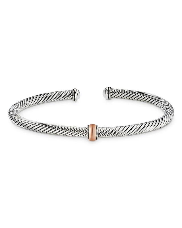 Womens Cable Classics Center Station Bracelet with 18K Rose Gold Product Image