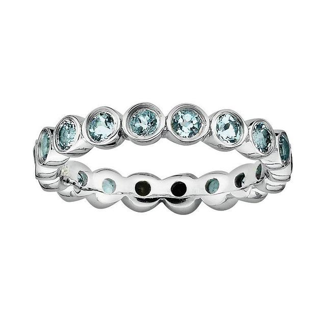 Stacks & Stones Sterling Silver Aquamarine Stack Ring, Womens Blue Product Image