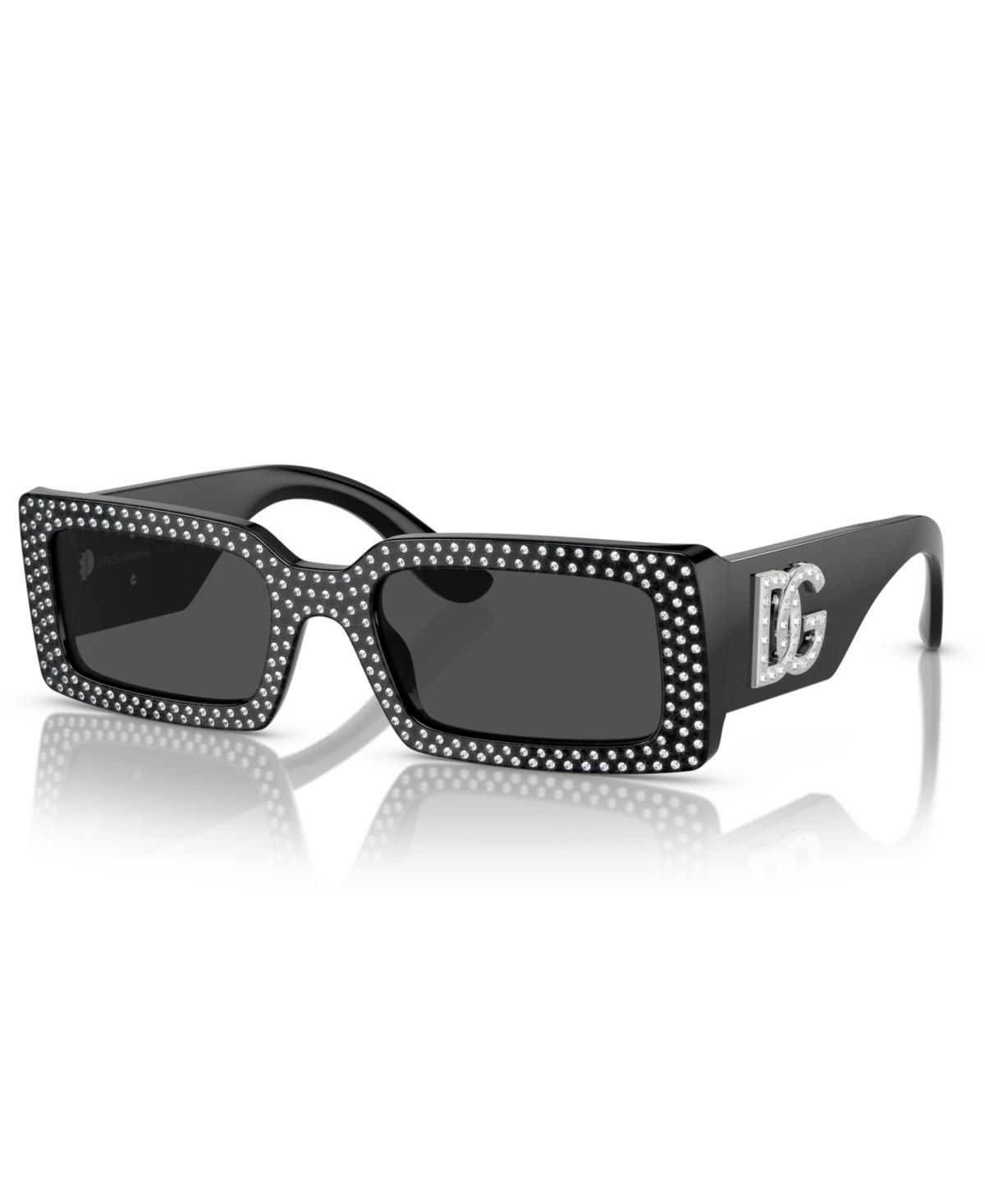 Embellished DG Acetate Rectangle Sunglasses Product Image