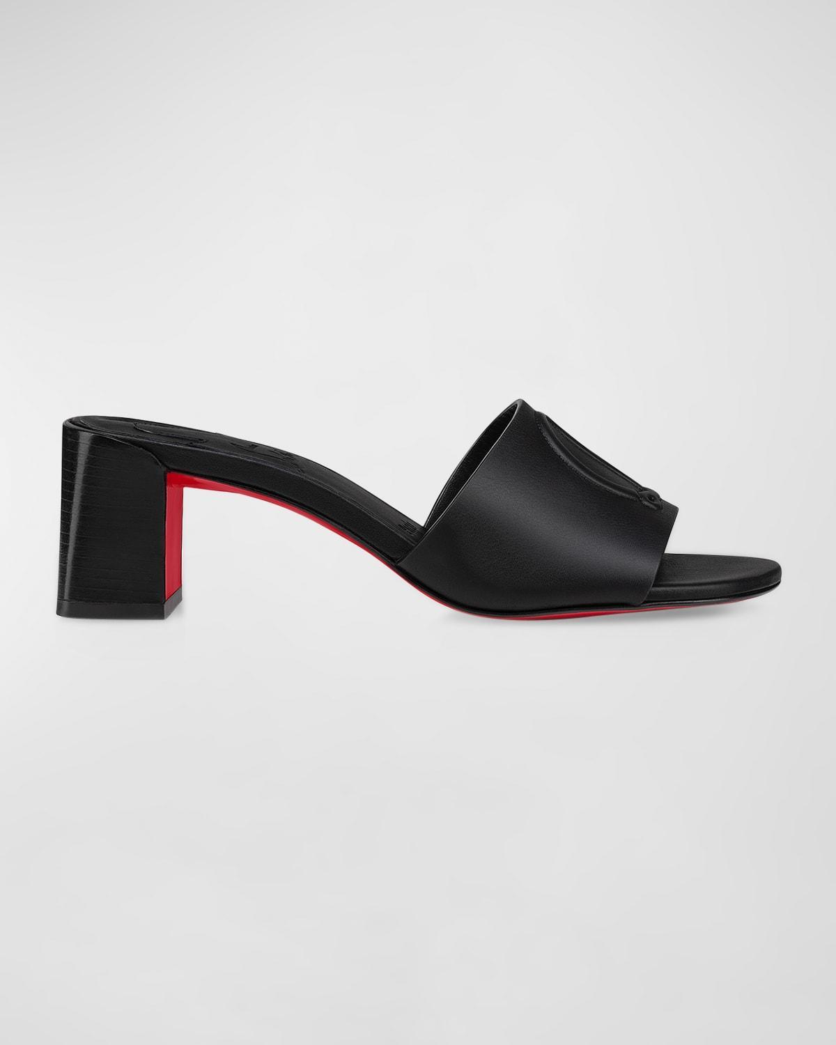 Leather Logo Red Sole Mule Sandals Product Image