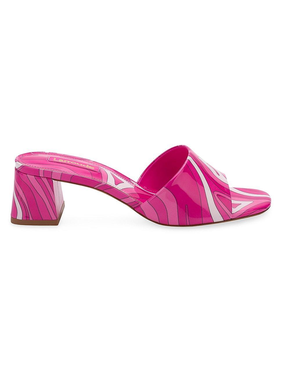 Womens Brigitte Printed Patent Leather Mules Product Image