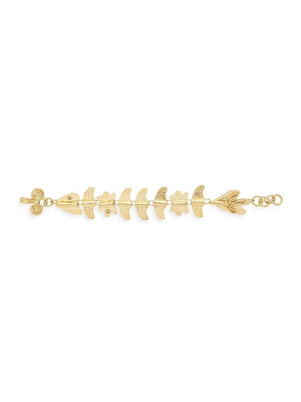 Womens Hammered Goldtone Chain Bracelet Product Image