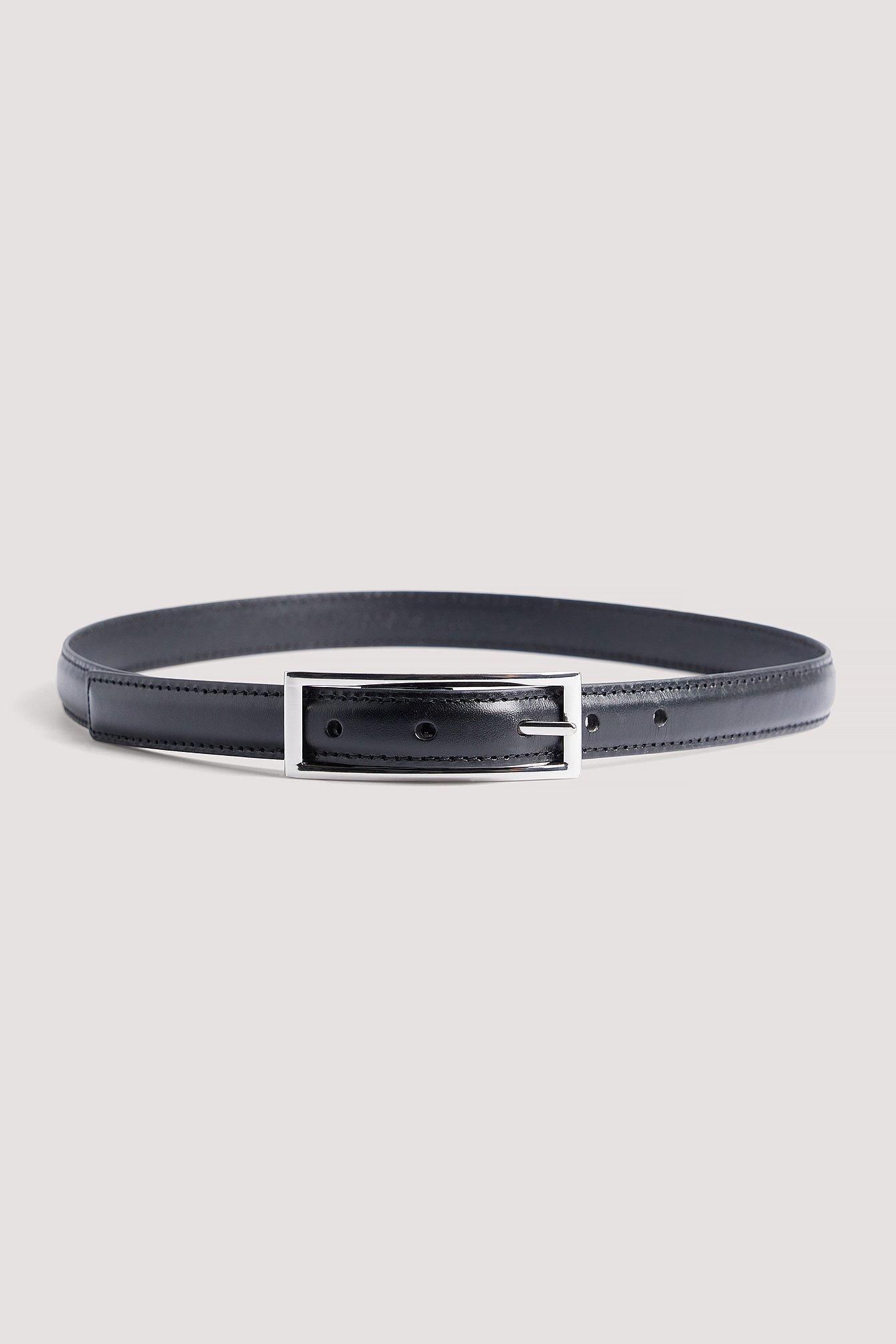 Leather Slim Buckle Belt Product Image