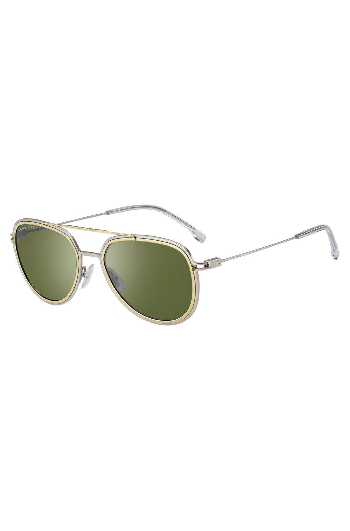 Double-rim sunglasses in gold and silver effects Product Image