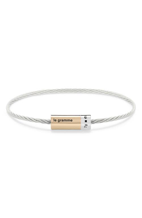 le gramme Mens 7G Sterling Silver & 18K Gold Cable Bracelet Product Image