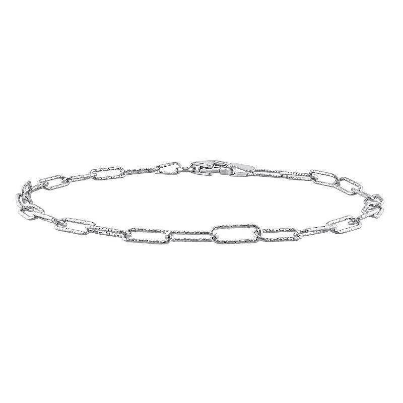 Stella Grace Sterling Silver Fancy Paper Clip Link Chain Bracelet, Womens Product Image