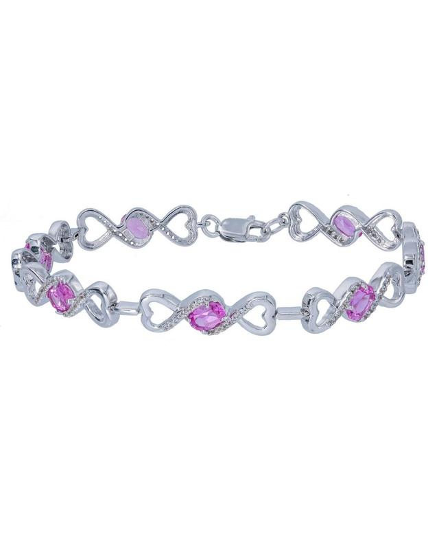 Womens Heart Link Bracelet in Sterling Silver Product Image