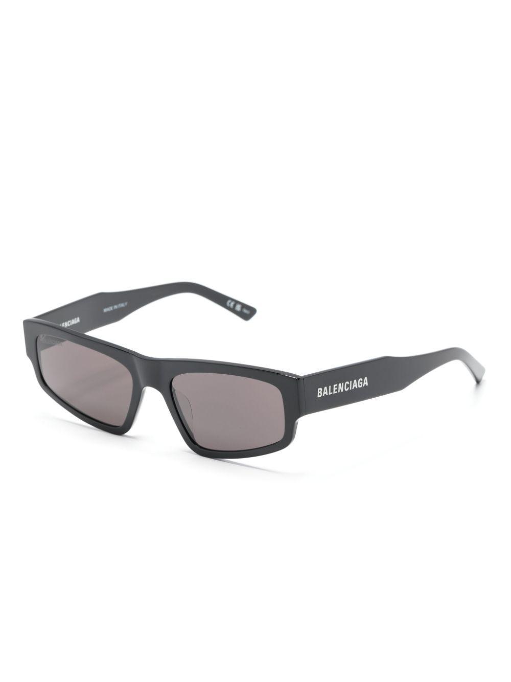 BALENCIAGA Logo-print Square-frame Sunglasses In Black Product Image