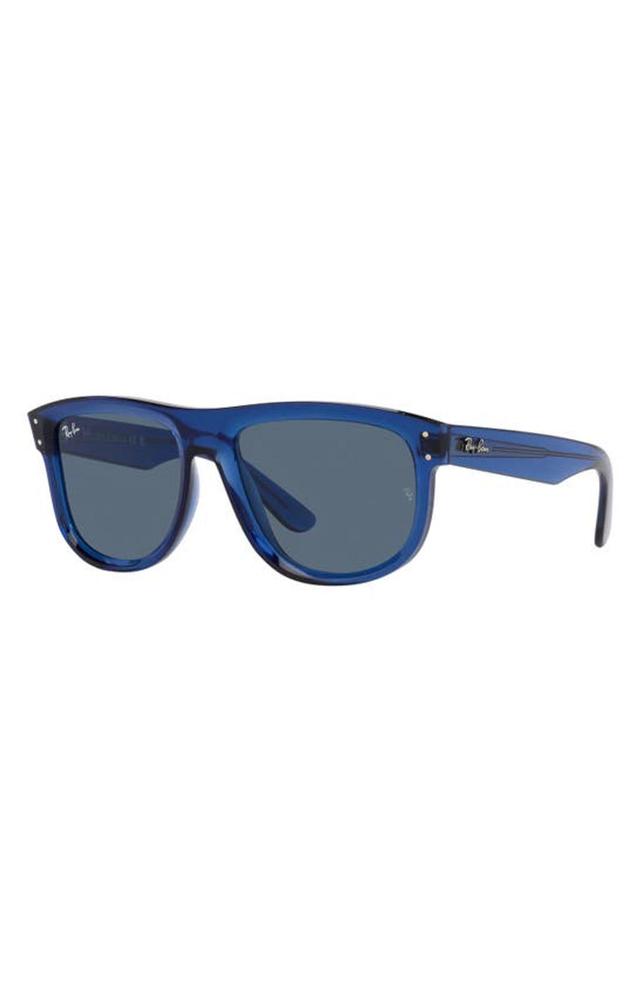 RAY BAN Boyfriend Reverse 56mm Square Sunglasses In Transparent Navy Blue Product Image