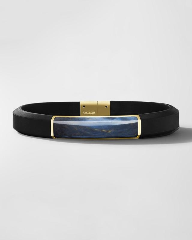 Mens Streamline ID Rubber Bracelet with 18K Gold, 10mm Product Image