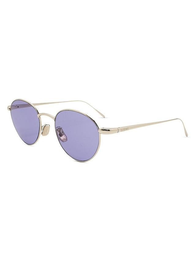 Mens Slim 49MM Round Sunglasses Product Image