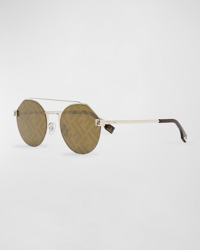 Mens Monogram Lens Metal Round Sunglasses Product Image