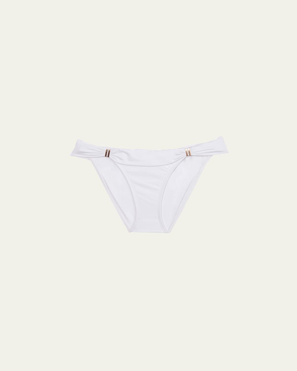 Bia Solid Swim Bikini Bottom, White Product Image