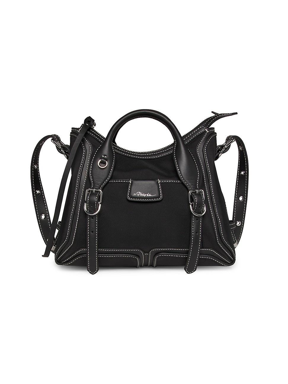 Womens Pashli Moto Nylon-Leather Satchel Product Image