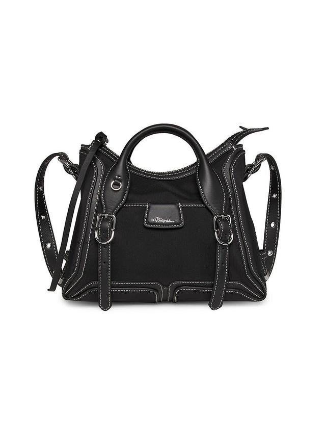 Womens Pashli Moto Nylon-Leather Satchel Product Image