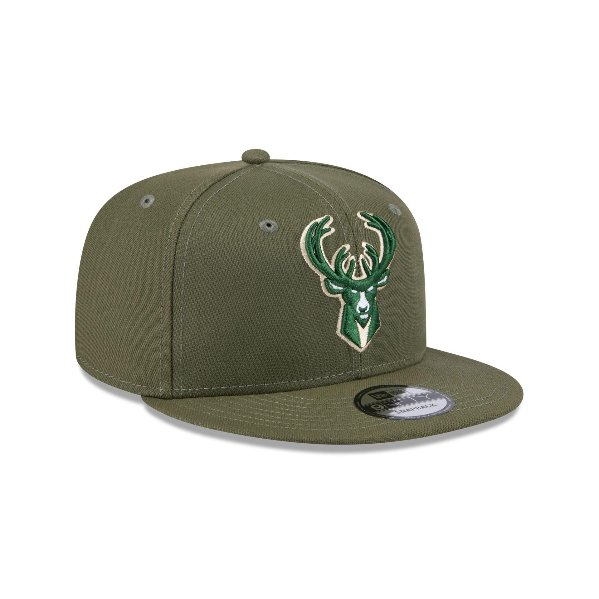 Milwaukee Bucks Olive 9FIFTY Snapback Hat Male Product Image