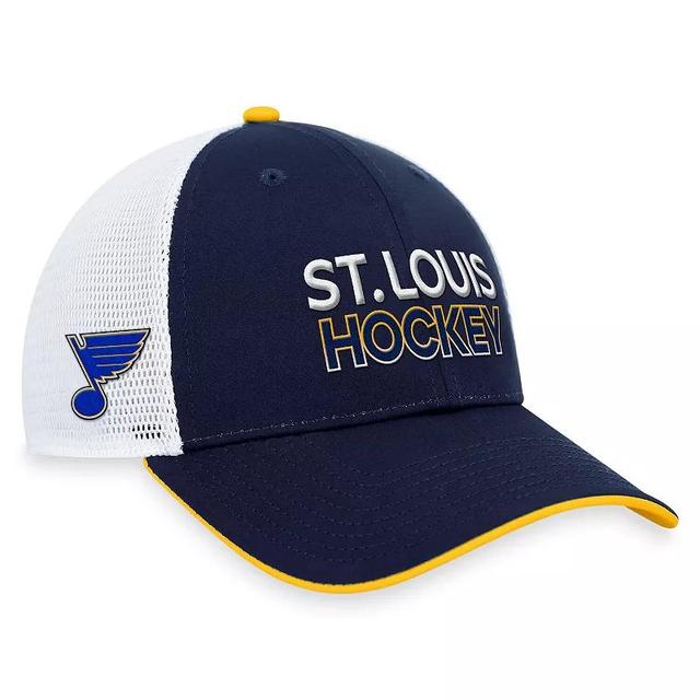 Mens Fanatics Branded St. Louis Blues Authentic Pro Rink Trucker Adjustable Hat Product Image