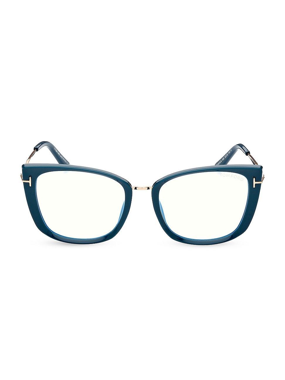 Womens 53MM Cat Eye Blue Block Glasses Product Image