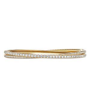 Womens Pav Crossover Two-Row Bracelet in 18K Yellow Gold With Diamonds Product Image