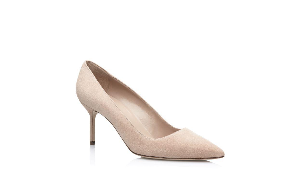 BB 70 Nude Suede Pointed Toe Pumps Product Image