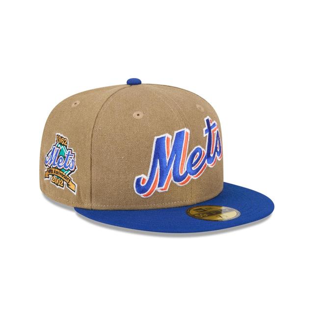 New York Mets Canvas Crown 59FIFTY Fitted Hat Male Product Image