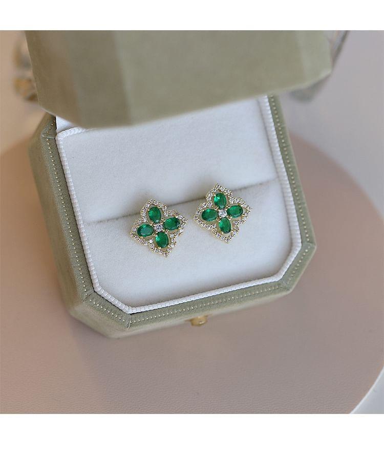 Clover Rhinestone Ear Stud Product Image