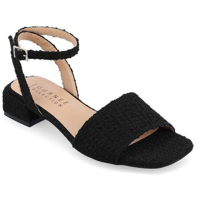 Journee Collection Adleey Womens Tru Comfort Foam Tweed Low Block Heel Sandals Product Image