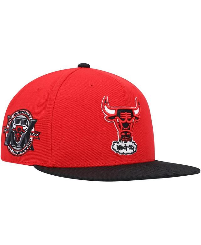 Mens Mitchell & Ness Red Chicago Bulls Hardwood Classics Team Side Fitted Hat - Red Product Image