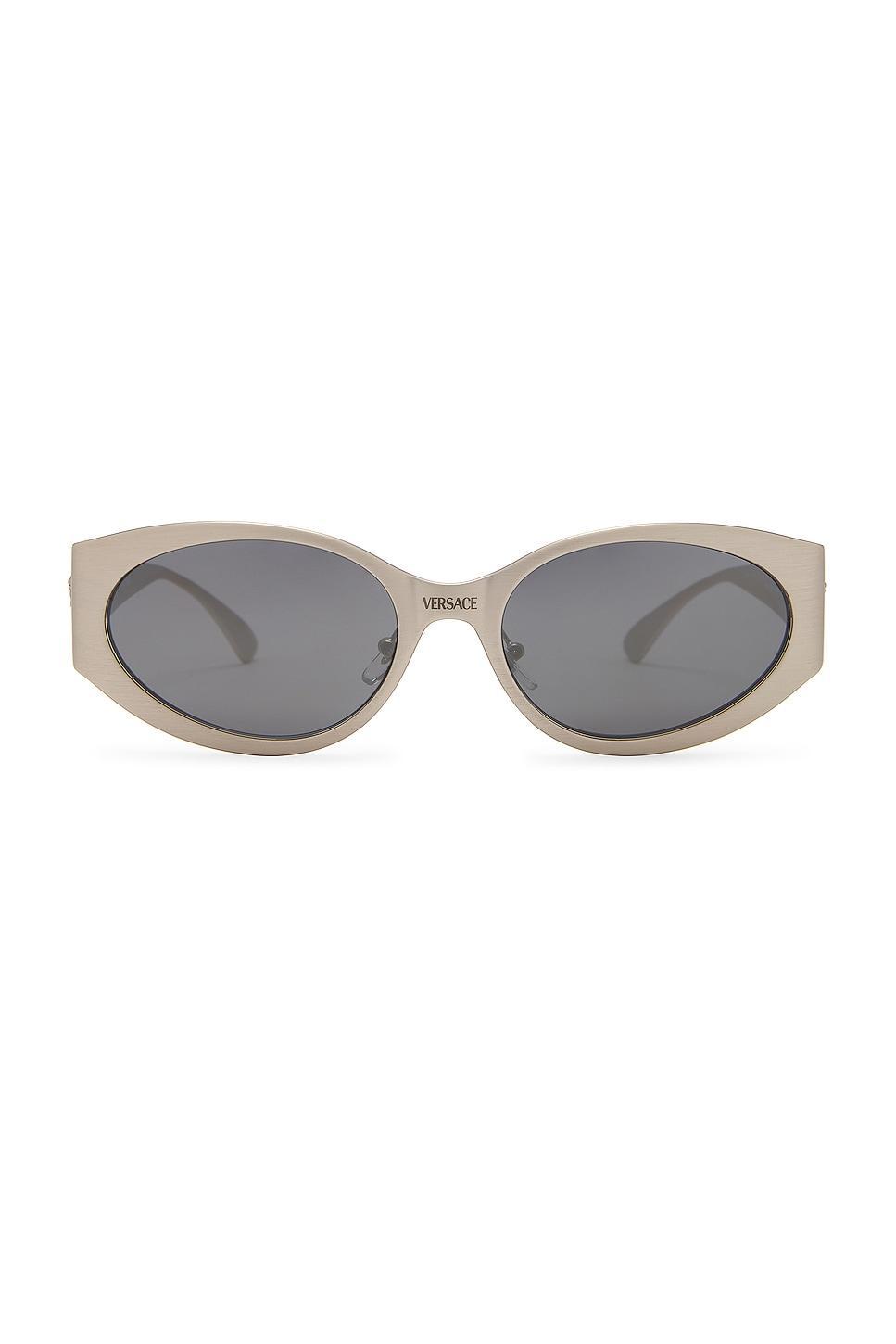 VERSACE Oval Sunglasses Metallic Silver.. product image