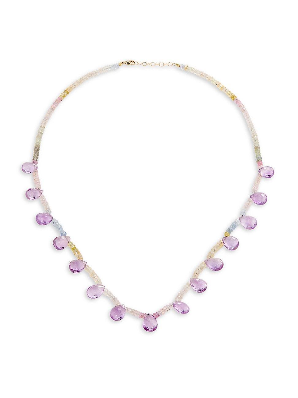 Womens Arizona 14K Yellow Gold, Pastel Sapphire & Pink Amethyst Necklace Product Image