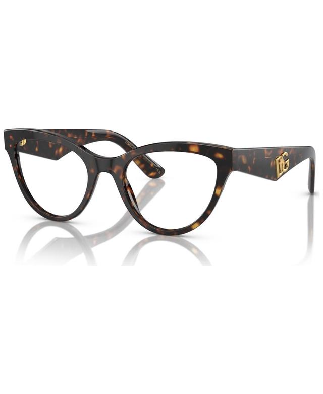 Dolce&Gabbana Womens Butterfly Eyeglasses, DG3372 52 - Fleur Caramel Product Image