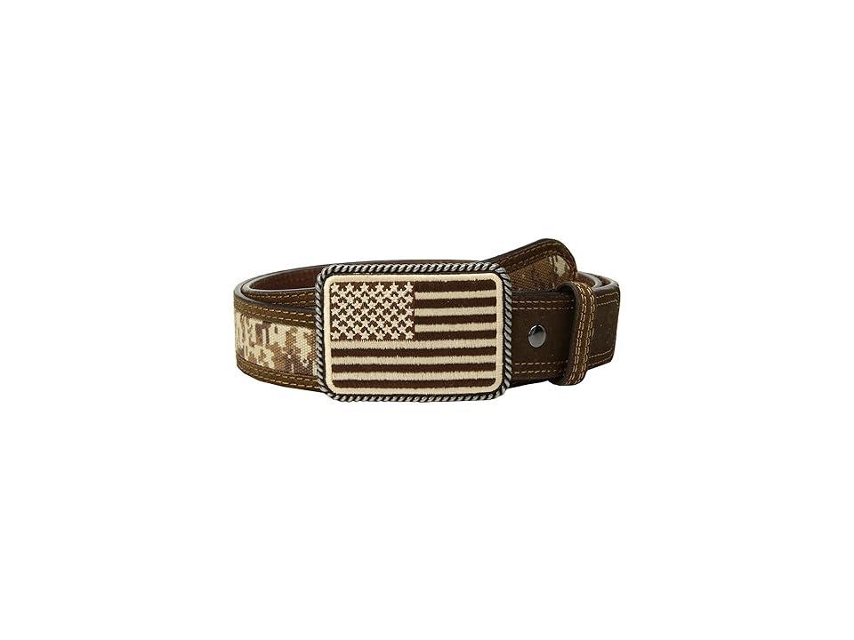 Ariat Sport Patriot with USA Flag Buckle Belt (Medium Brown) Men's Belts Product Image