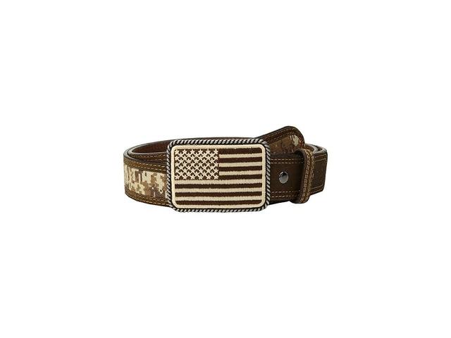 Ariat Sport Patriot with USA Flag Buckle Belt (Medium Brown) Men's Belts Product Image