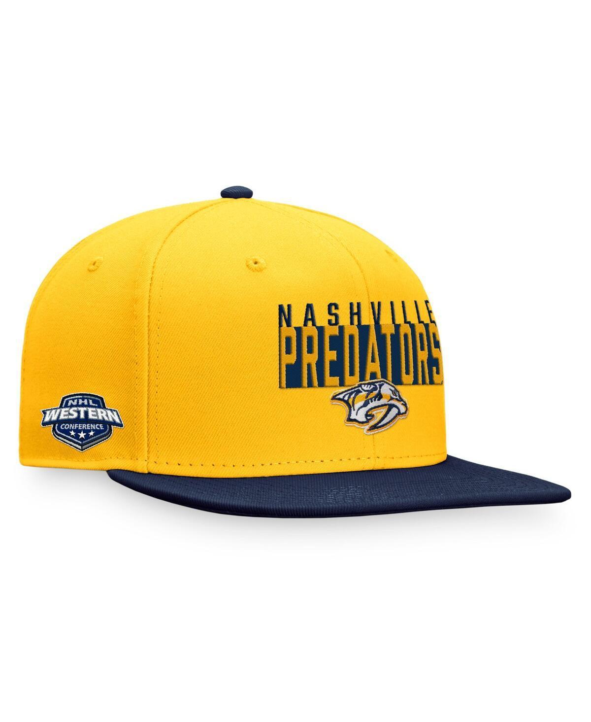 Mens Fanatics Branded Gold/Navy Nashville Predators Fundamental Colorblocked Snapback Hat Product Image