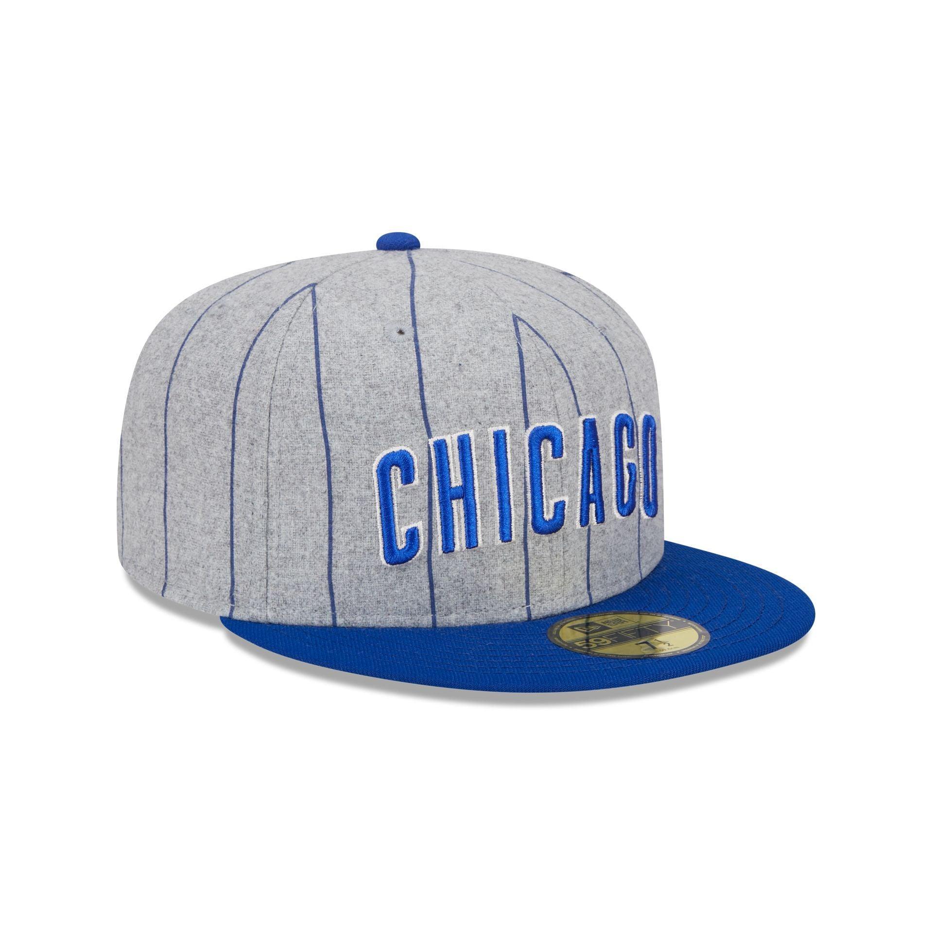 Chicago Cubs Heather Pinstripe 59FIFTY Fitted Hat Male Product Image