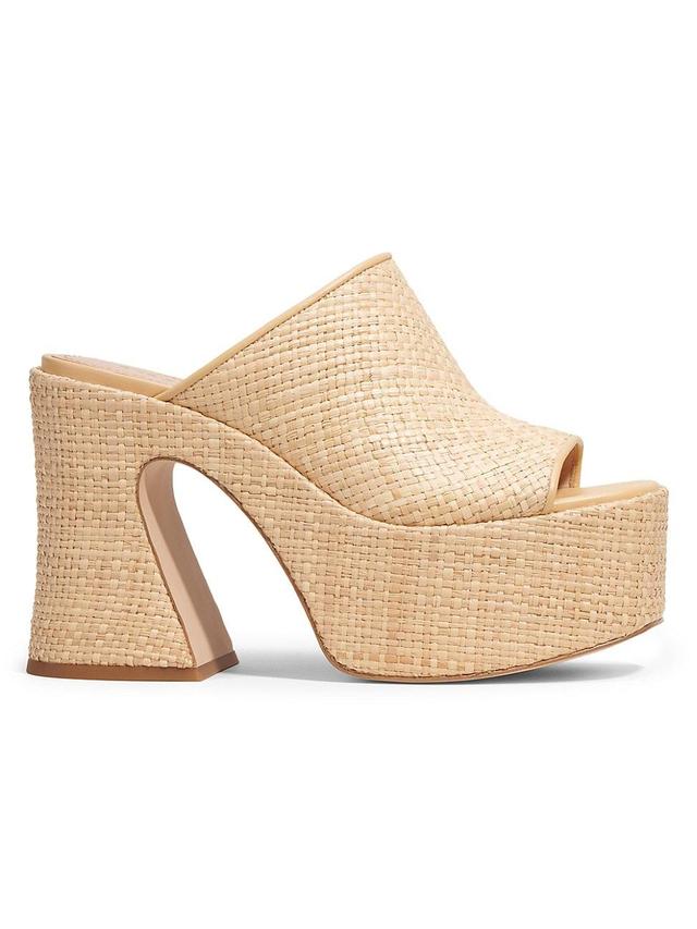 Womens Bobi 110MM Raffia Platform Mules Product Image