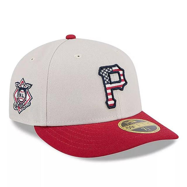 Mens New Era Khaki/Red Pittsburgh Pirates 2024 Fourth of July Low Profile 59FIFTY Fitted Hat Product Image