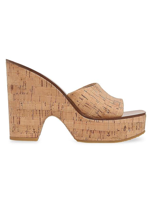 Womens Paulita 120MM Leather & Cork Wedge Sandals Product Image