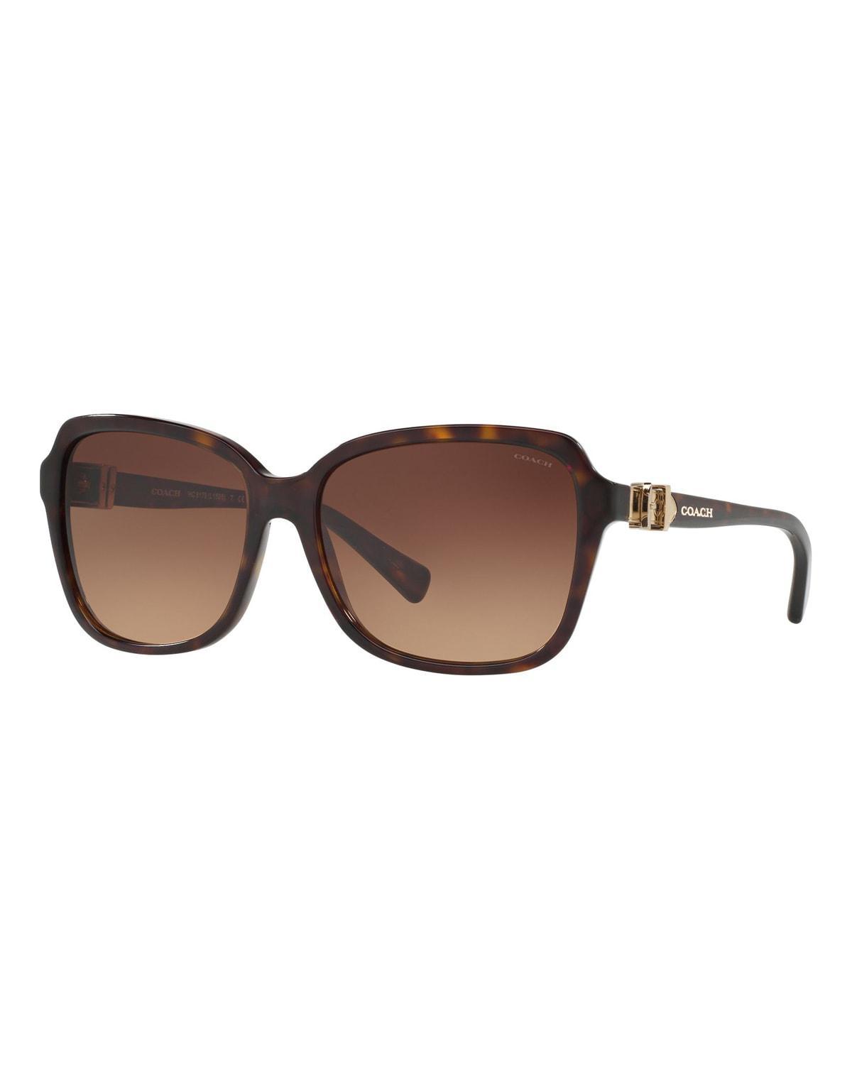 COACH Womens 0HC8179 58mm Gradient Tortoise Square Sunglasses Product Image