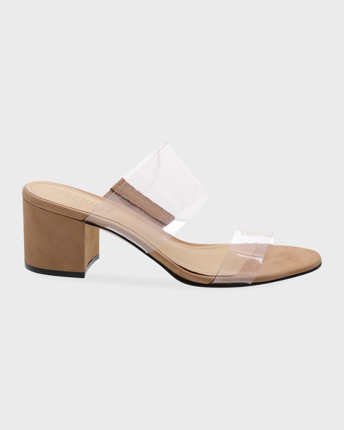 Schutz Victorie Clear Block Heel Dress Slides product image