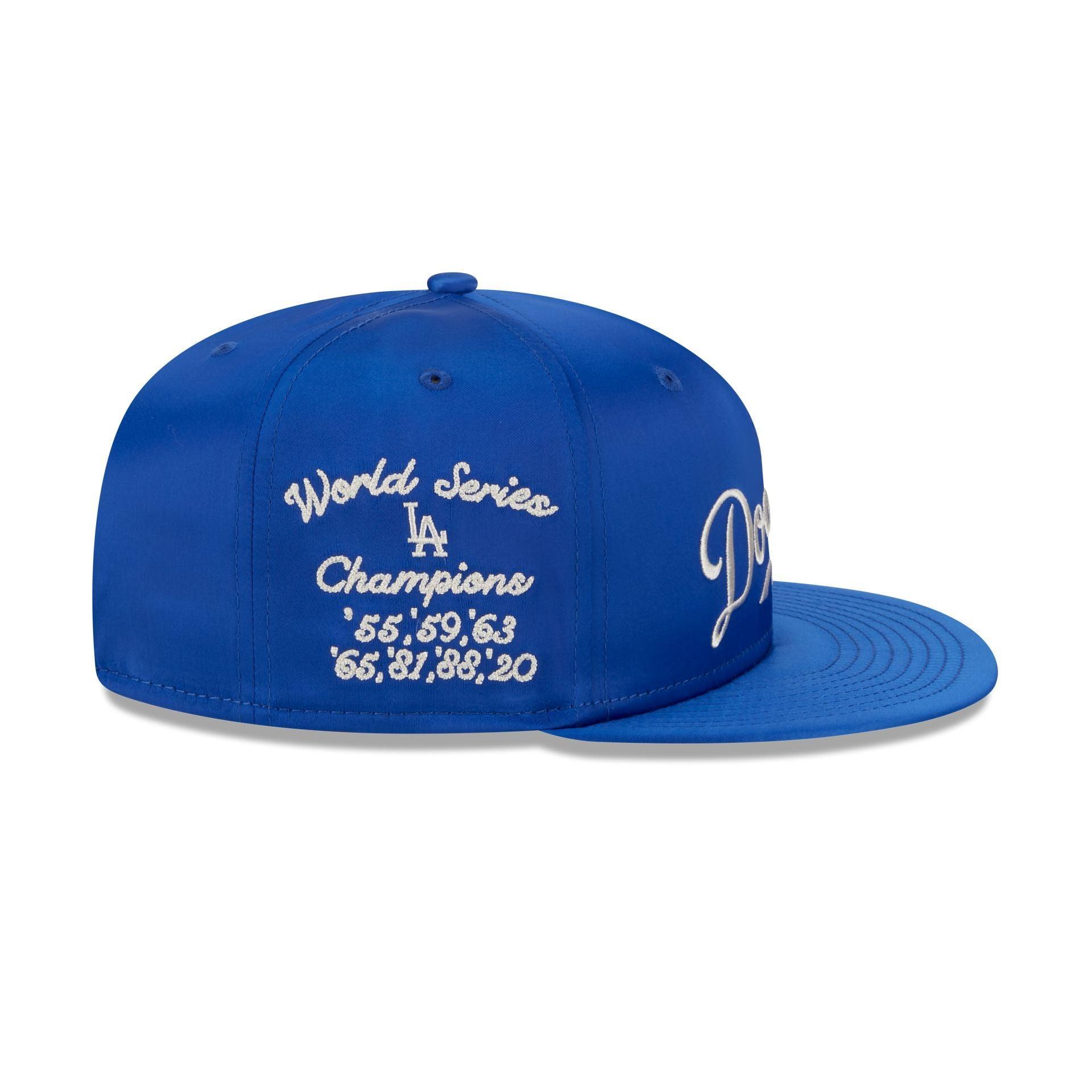 Los Angeles Dodgers Satin Script 9FIFTY Snapback Hat Male Product Image