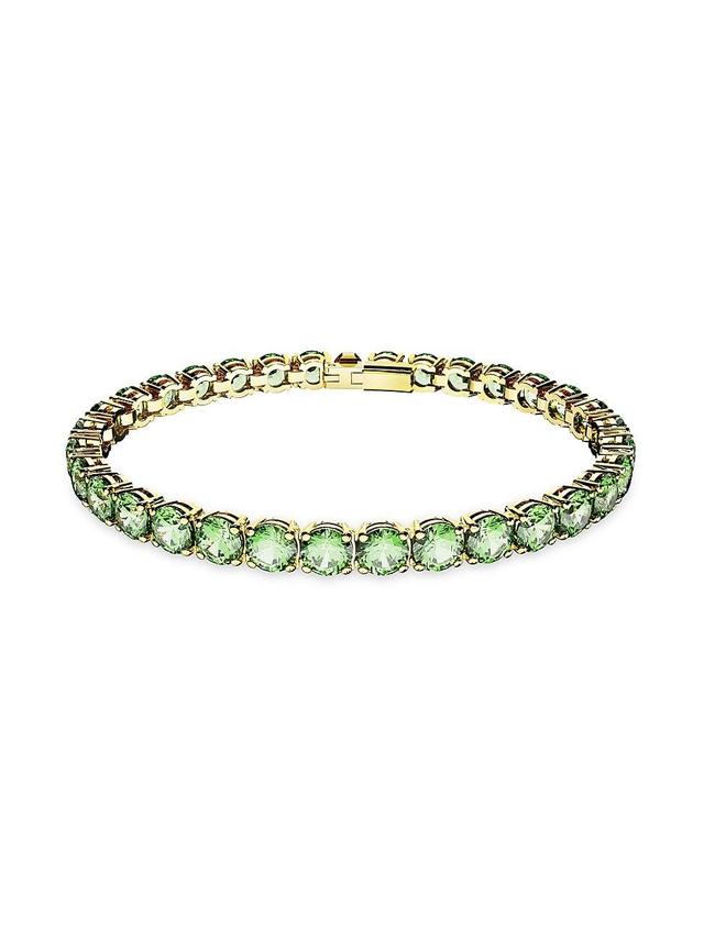 Swarovski Matrix Green Crystal Tennis Bracelet in Gold Tone Product Image