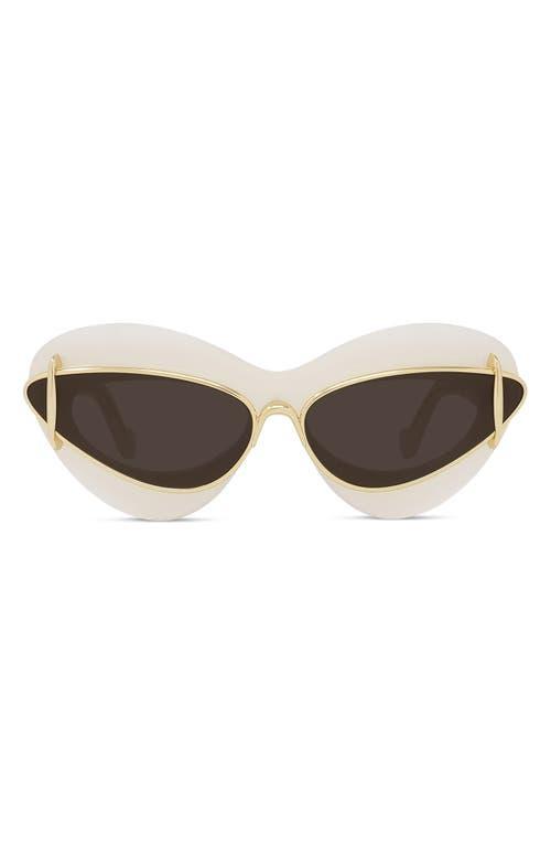 Double Frame Mixed-Media Cat-Eye Sunglasses Product Image