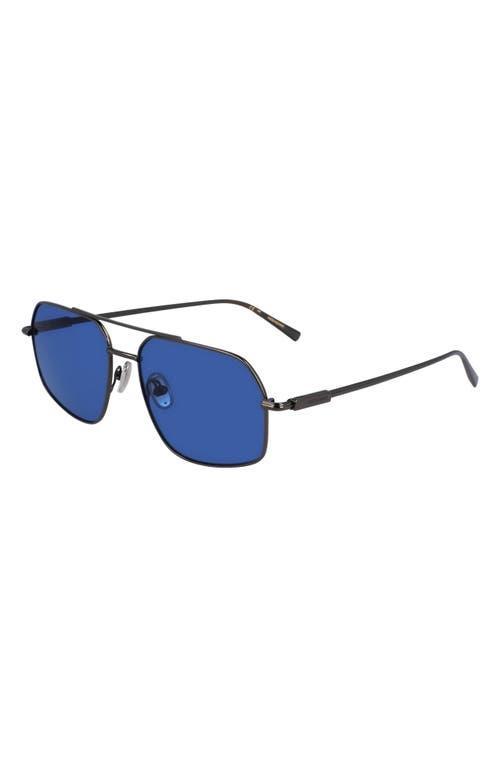 FERRAGAMO Men's Prisma Metal Aviator Sunglasses, 58mm In Gray/blue Solid Product Image